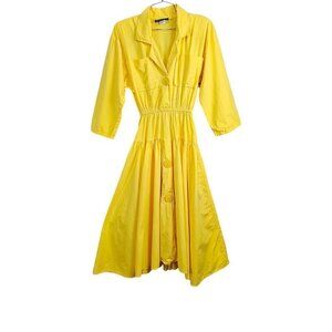 Lynda Pizzuto for Phoebe Yellow Vintage 80's Fit And Flare Dress